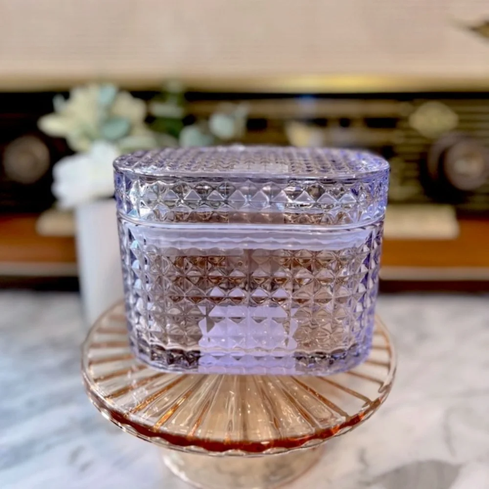 ✨NEW💜Target Bullseye Playground 2024 Purple Glass Trinket Box💎 - Picture 1 of 11